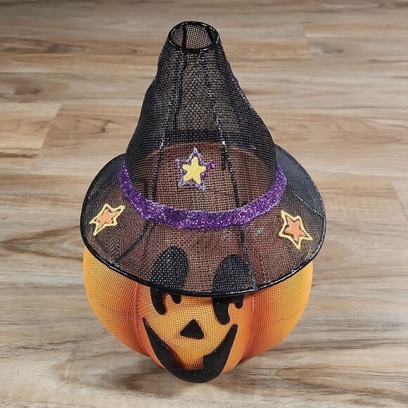 🩵PartyLite Orange Mr. Pumpkinhead Tealight Candle Holder - Picture 3 of 13